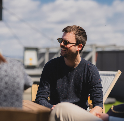 Man sitting outside